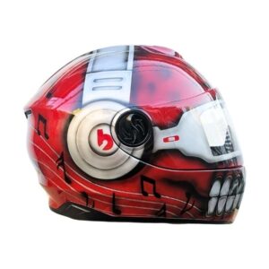 red skull with oakley glasses custom handmade helmet right side