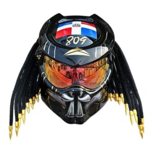 national flag predator style custom handmade motorcycle helmet