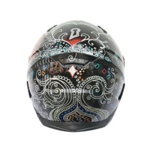 cat style custom handmade motorcycle helmet back side
