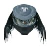 matt black punisher predator style custom handmde motorcycle helmet