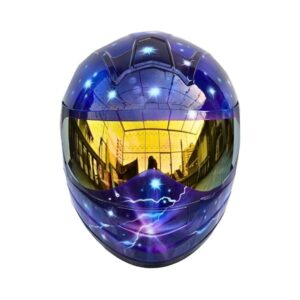 purple star custom handmade motocycle helmet front side