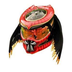 red wolf style custom handmde motorcycle helmet