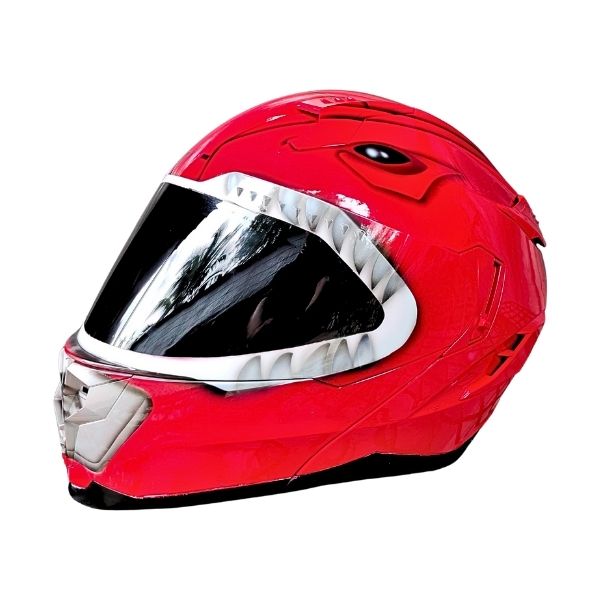 3_Red-wonder-wonan-helmet n red shark style custom handmade motorcycle helmet left side