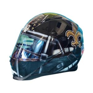saints amecican football style custom handmade motorcycle helmet left side