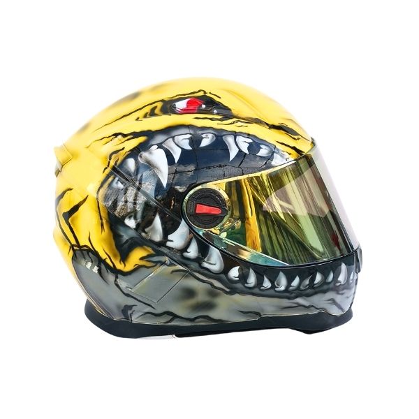 3_Shark-handmade-helmet c yellow shark style custom handmade motorcycle helmet right side