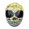Black and white stripe yellow skull teeth style handmade custom motorcycle helmet
