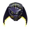 solid black with yellow tips predator style custom handmade motorcycle helmet