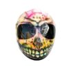 yellow ghost style custom handmade motorcycle helmet
