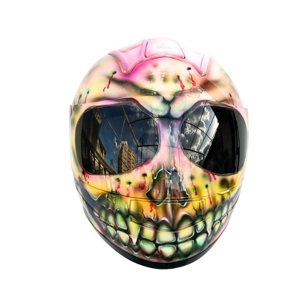 3_Zombie-skull-helmet g yellow ghost style custom handmade motorcycle helmet