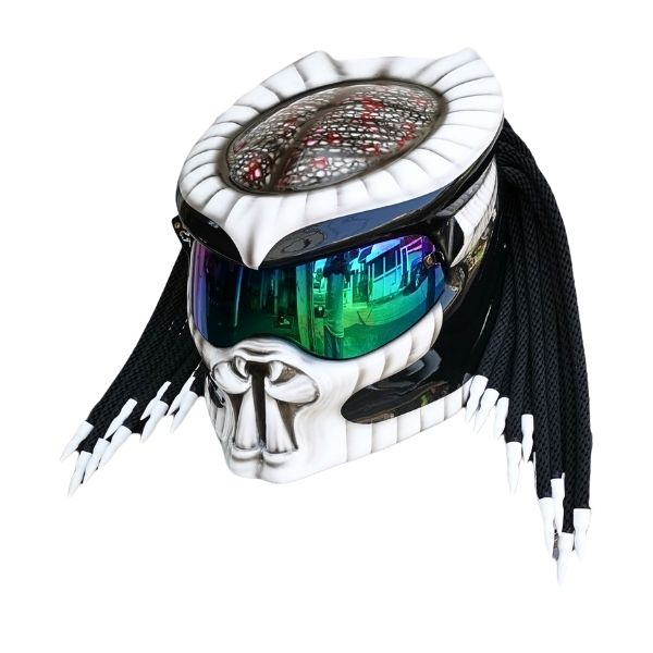 3_black-brain-predator-helmet a disease predator style custom handmade motorcycle helmet left side