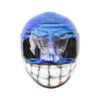 blue cool smiley custom handmade motorcycle helmet