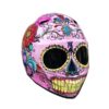 pinky flowers sugar skull style custom handmade motorcycle helmet