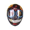yellow flower sugar skull custom handmade motorcycle helmet