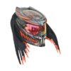 grey with orange predator style custom handmade motorcycle helmet