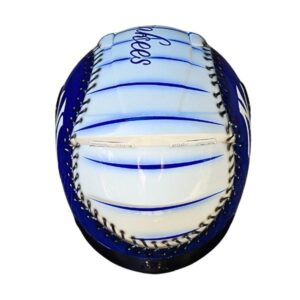 newyork baseball style custom handmade motorcycle helmet top side