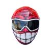 red smiley with oakley glasses custom handmade motorcycle helmet