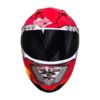 red shark style custom handmade motorcycle helmet