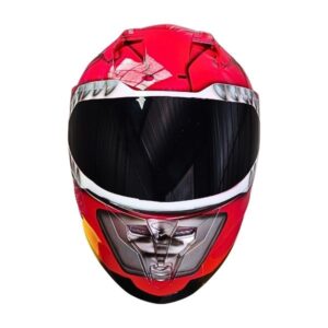 red shark style custom handmade motorcycle helmet