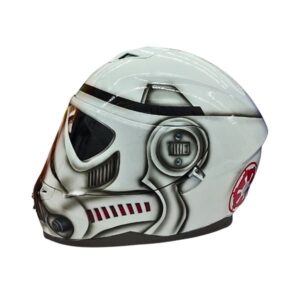 star wars style custom handmade motorcycle helmet left side