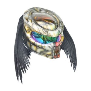 alien predator style custom handmade motorcycle helmet right side