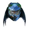 silver fang predator style custom handmade motorcycle helmet