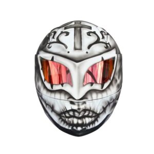 black and white woman style custom handmade motorcycle helmet