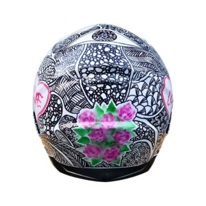 spider sugar skull style custom handmade motocycle helmet back side