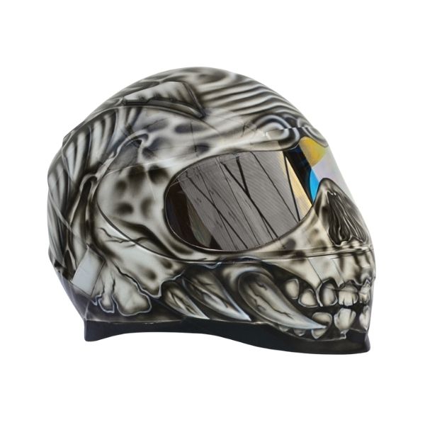 5_Black-white-ghost-skull-helmet j all black ghost style custom handmade motorcycle helmet right side