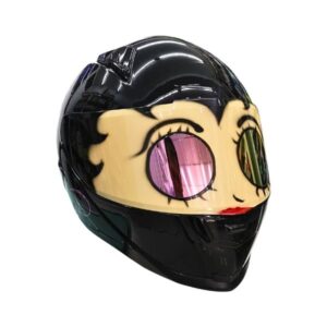 betty boop style custom handmade motorcycle helmet right side