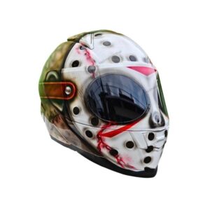 hannibal style custom handmade motocycle helmet right side