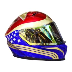 ironman style custom handmade motorcycle helmet right side