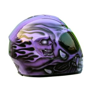 Purple ghost style custom handmade motorcycle helmet right side