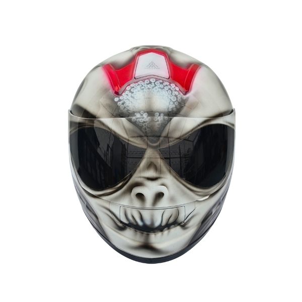 6_Black-alien-helmet h Black and white alien custom handmade motocycle helmet