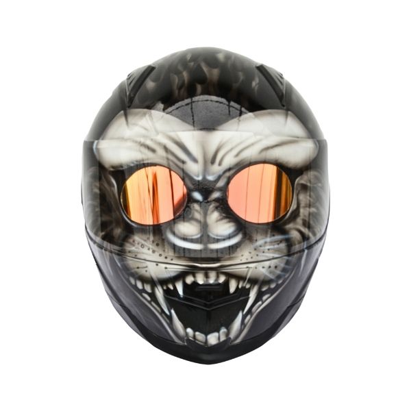 6_Black-lion-helmet e lion style custom handmade motorcycle helmet