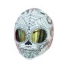 Black and white sugar skull style custom handmade motorcycle helmets