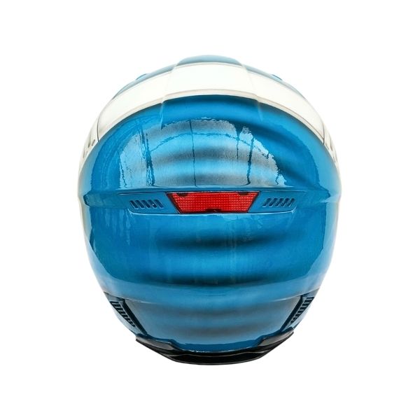 6_Gold-teeth-helmet e blue smiley with oakley glasses style custom handmade motorcycle helmet back side