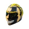 yellow handsome man style custom handmade motorcycle helmet
