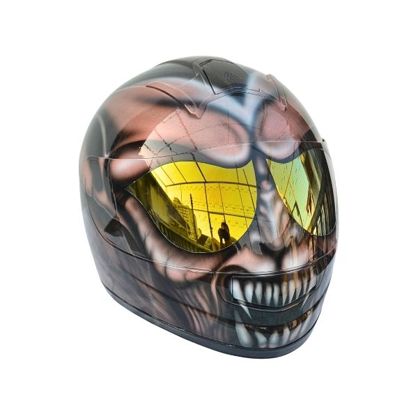 7_Brown-alien-helmet h (600 x 600 px) brown ghost style custom handmade motocycle helmet right side